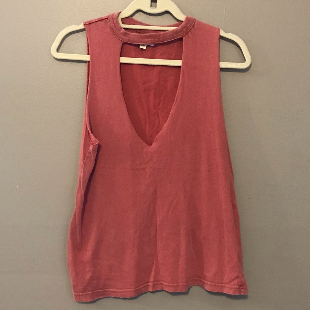 Pink V neck tank